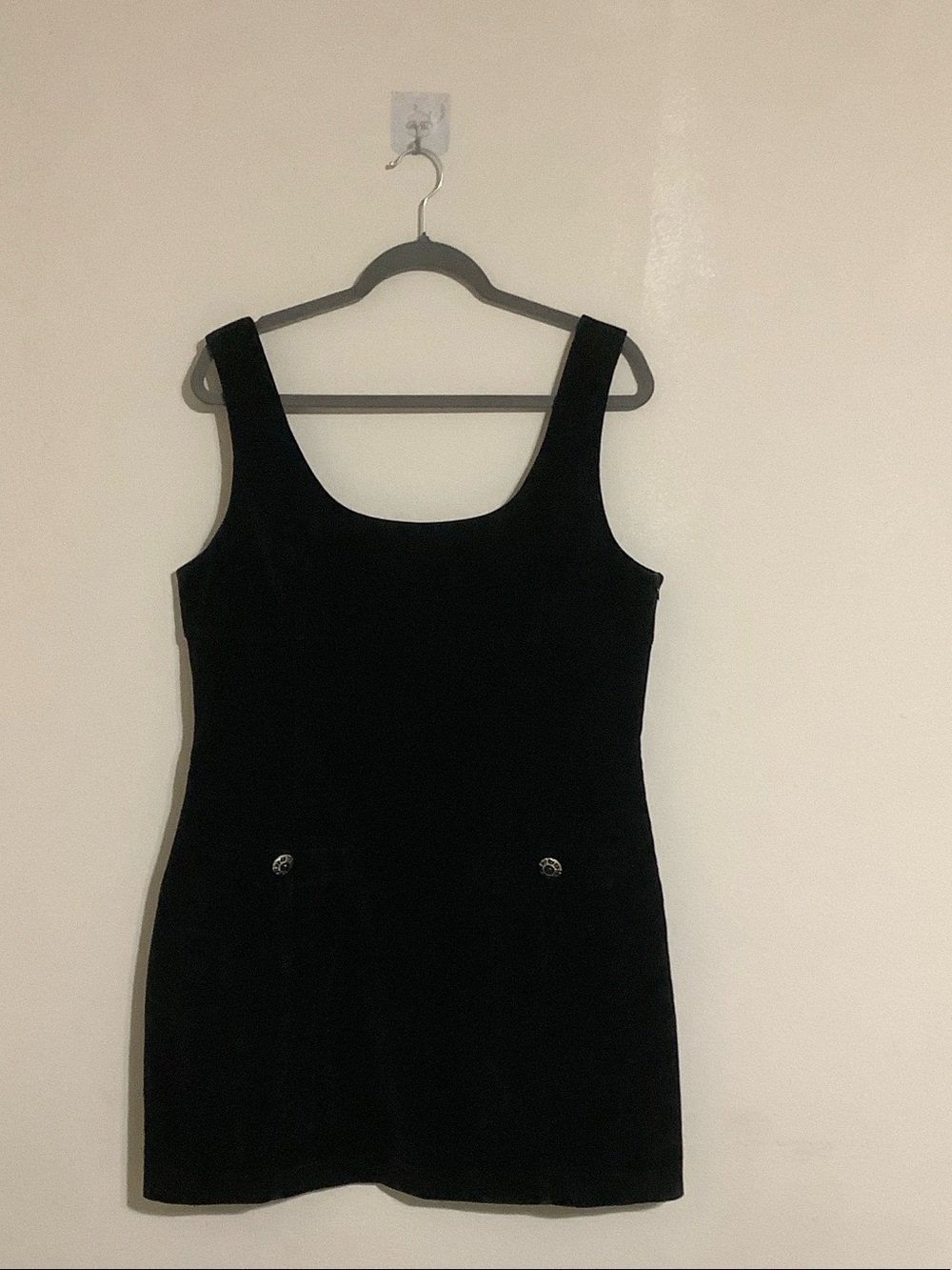 Endless Rose Black Velvet Scoop Neck Mini Dress
